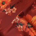 Orange Floral Crepe Fabric 140cm
