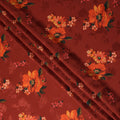 Orange Floral Crepe Fabric 140cm