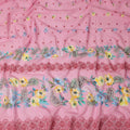 Pink Floral Paisley Printed Premium Traditional Sudanese Thobe Pure Cotton Voile Fabric 4.5 Mtrs Piece 140 Cms Width Switzerland Origin-D28544 - Regal Fabrics
