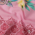 Pink Floral Paisley Printed Premium Traditional Sudanese Thobe Pure Cotton Voile Fabric 4.5 Mtrs Piece 140 Cms Width Switzerland Origin-D28544 - Regal Fabrics