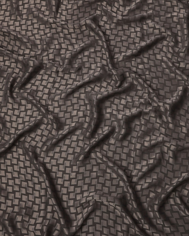 قماش كوبرو مستدام بنمط هندسي بني مصنوع من بيمبيرج عرض 150 سم اليابان - D25008