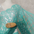 Mint to Emerald Ombre French Chantilly Lace Saree