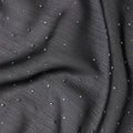 Black Synthetic Chiffon Traditional Sudanese Thobe with Stone Work, 4.5 Mtrs Piece, Width 110 Cms, Made in India-D26443