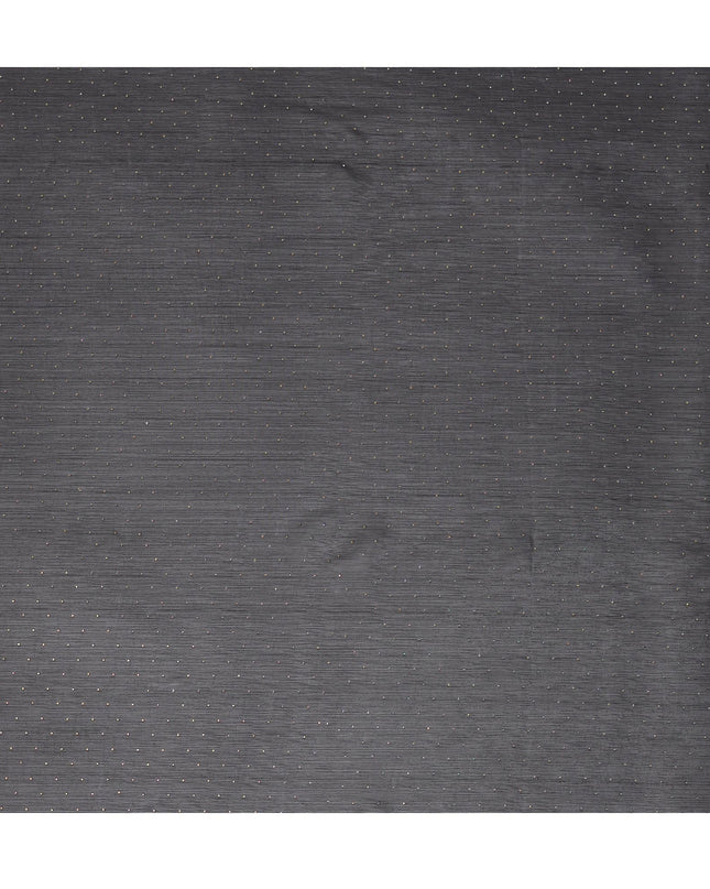 Black Synthetic Chiffon Traditional Sudanese Thobe with Stone Work, 4.5 Mtrs Piece, Width 110 Cms, Made in India-D26443