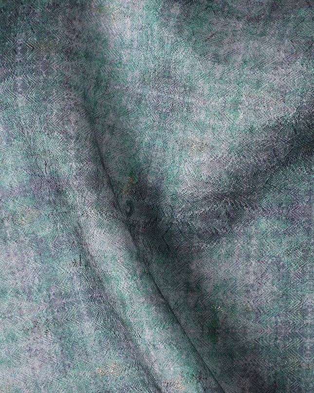 Slate Grey Synthetic Brocade Fabric - Regal Fabrics