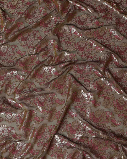 Brown Brocade Fransawi Silk Garbasaar 110cm