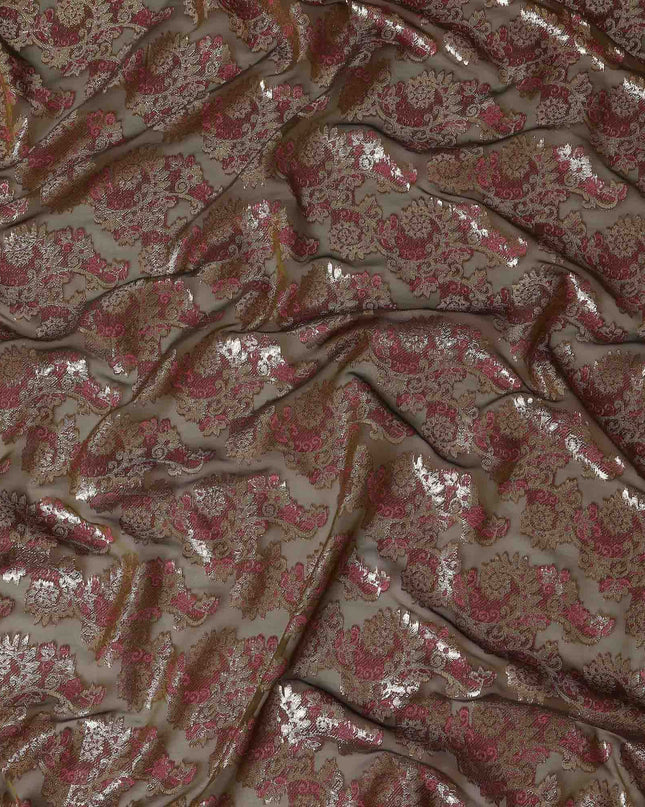 Brown Brocade Fransawi Silk Garbasaar 110cm