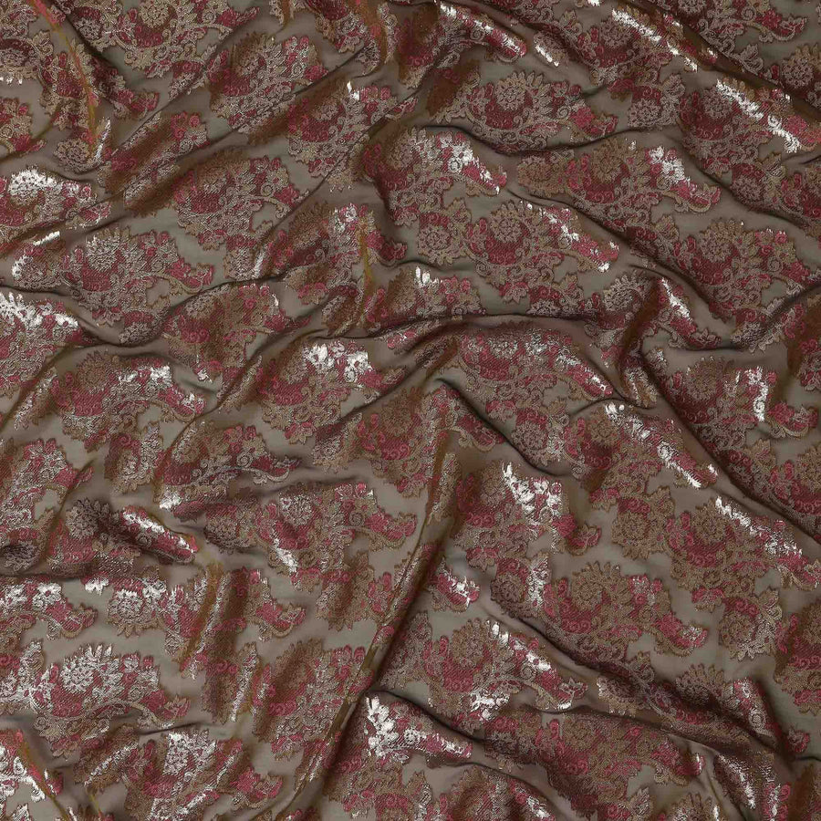 Brown Brocade Fransawi Silk Garbasaar 110cm