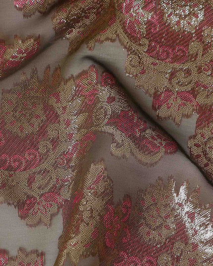 Brown Brocade Fransawi Silk Garbasaar 110cm