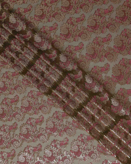 Brown Brocade Fransawi Silk Garbasaar 110cm