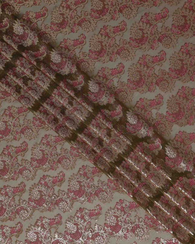 Brown Brocade Fransawi Silk Garbasaar 110cm