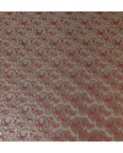 Brown Brocade Fransawi Silk Garbasaar 110cm