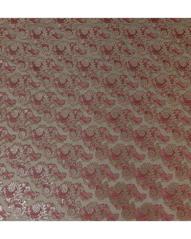 Brown Brocade Fransawi Silk Garbasaar 110cm