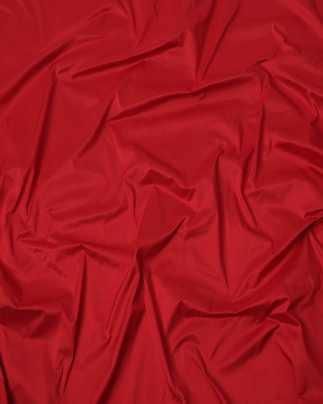 Red Plain Pure Raw Silk Fabric, 140 Cms Width, Made in India-D25982