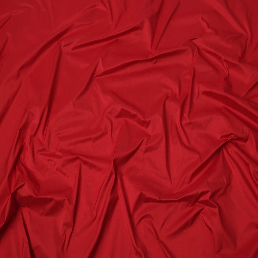 Red Plain Pure Raw Silk Fabric, 140 Cms Width, Made in India-D25982