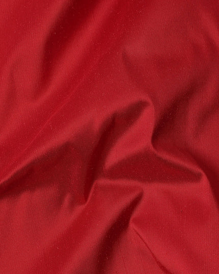 Red Plain Pure Raw Silk Fabric, 140 Cms Width, Made in India-D25982