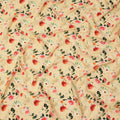 Beige Multicolor Floral Print Pure Silk Crepe Fabric, Width 110 Cms, Made in India-D26082