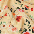 Beige Multicolor Floral Print Pure Silk Crepe Fabric, Width 110 Cms, Made in India-D26082