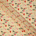 Beige Multicolor Floral Print Pure Silk Crepe Fabric, Width 110 Cms, Made in India-D26082