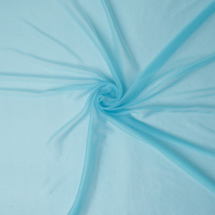 Powder Aqua Blue Silk Chiffon Fabric 110cm | Regal Fabrics