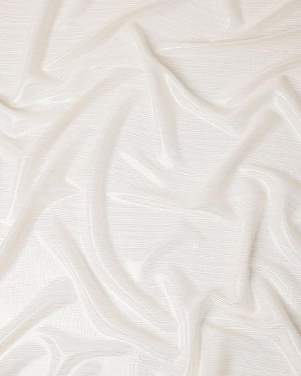 Ivory Metallic Silk Chiffon Piece