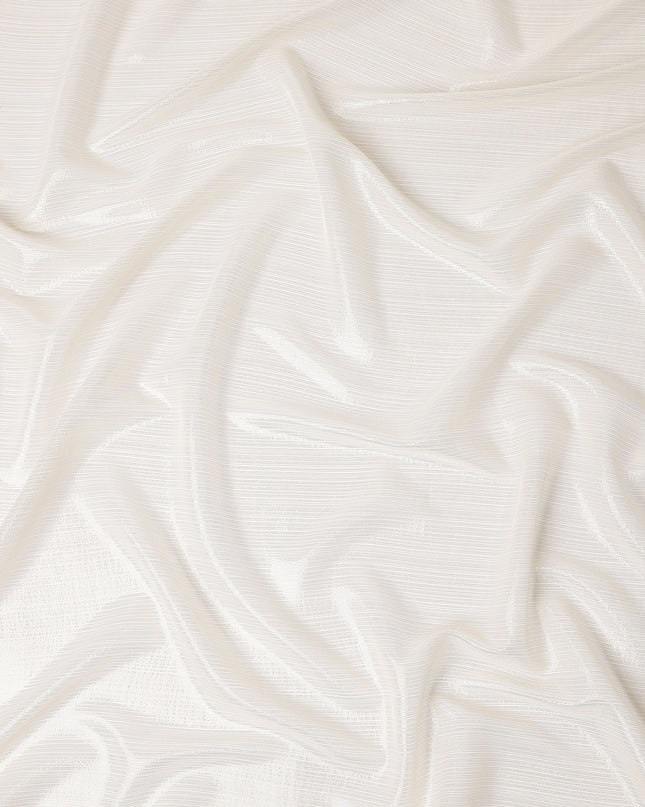 Ivory Metallic Silk Chiffon Piece
