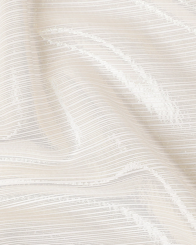 Ivory Metallic Silk Chiffon Piece
