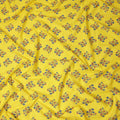 Yellow Floral Viscose Crepe Fabric 140cm