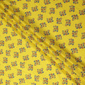 Yellow Floral Viscose Crepe Fabric 140cm
