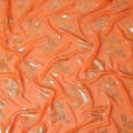 Orange Floral Silk Chiffon Garbasaar 2 Meter Piece
