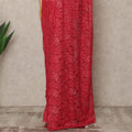 Crimson Red Premium French Chantilly Saree Lace with Stone Work 5.5 Mtrs Length, Width 110 Cms and Made in France-D27173