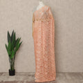 Soft Peach Blush Premium French Chantilly Saree Lace with Stone Work 5.5 Mtrs Length, Width 110 Cms and Made in France-D27174