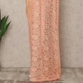 Soft Peach Blush Premium French Chantilly Saree Lace with Stone Work 5.5 Mtrs Length, Width 110 Cms and Made in France-D27174