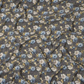 Grey Blue Floral Pattern Pure Silk Crepe Fabric, Width 110 Cms, Made in India-D26078 Regal Fabrics