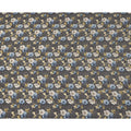 Grey Blue Floral Pattern Pure Silk Crepe Fabric, Width 110 Cms, Made in India-D26078 Regal Fabrics