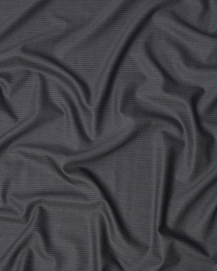 قماش صوف فاخر مخطط باللون الرمادي الفحمي، مقاس 150 سم، عرض 4 أمتار، المملكة المتحدة - D24951