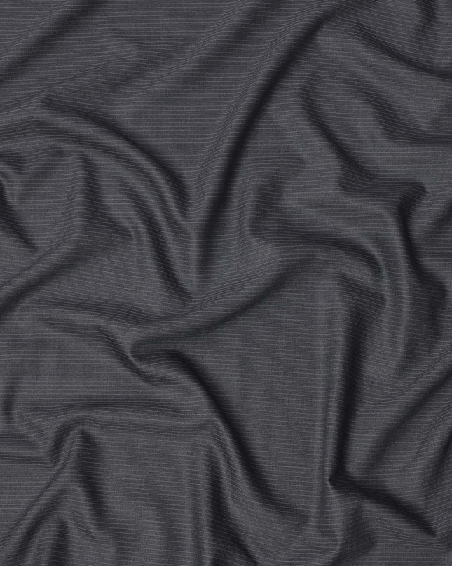 قماش صوف فاخر مخطط باللون الرمادي الفحمي، مقاس 150 سم، عرض 4 أمتار، المملكة المتحدة - D24951