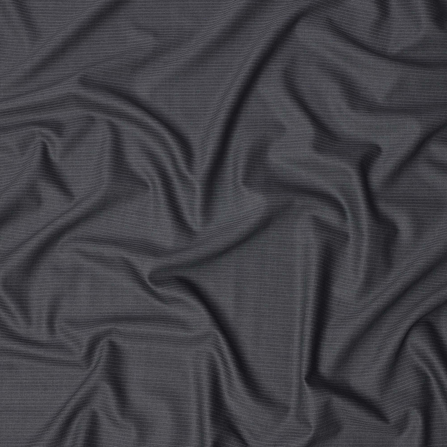 قماش صوف فاخر مخطط باللون الرمادي الفحمي، مقاس 150 سم، عرض 4 أمتار، المملكة المتحدة - D24951