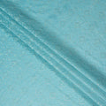 Turquoise Geometric Tussar Silk Fabric 110cm India