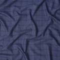 Blue Check Premium Super 130's Italian All Wool Suiting Fabric, Width 150 Cms, 3.50 Mtrs, Italy-D25452