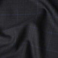 Charcoal Windowpane Wool Suiting Piece
