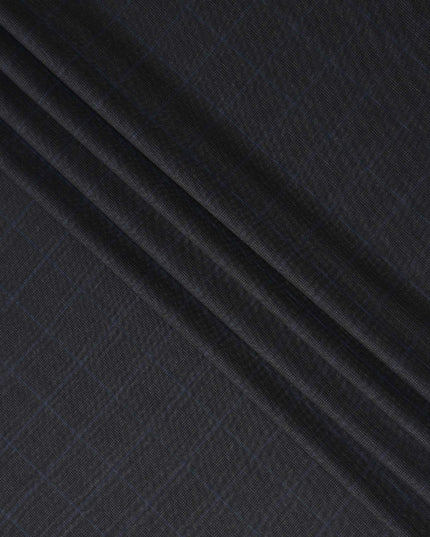 Charcoal Windowpane Wool Suiting Piece