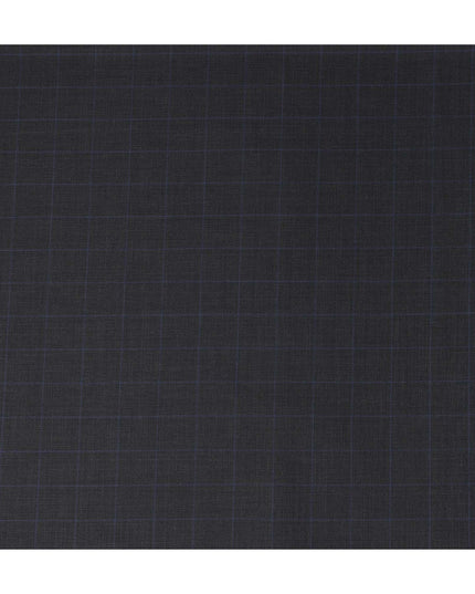 Charcoal Windowpane Wool Suiting Piece