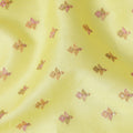 Yellow Floral Tussar Silk Fabric 110cm India