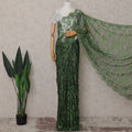 Forest Green French Chantilly Lace Saree