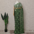 Forest Green French Chantilly Lace Saree