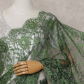 Forest Green French Chantilly Lace Saree