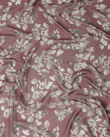 Mauve Pink Floral Silk Garbasaar 110cm Korea