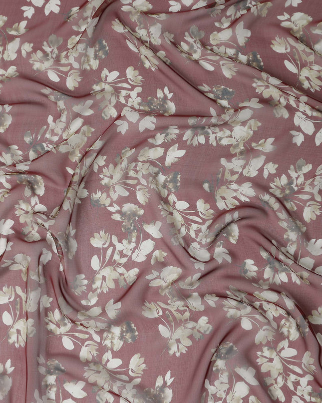Mauve Pink Floral Silk Garbasaar 110cm Korea