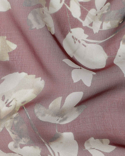 Mauve Pink Floral Silk Garbasaar 110cm Korea